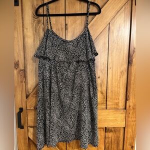 Women’s Plus Size Black and White Design Spaghetti Strap Dress - Size 3x